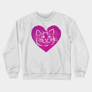 Cat Heart Love Crewneck Sweatshirt